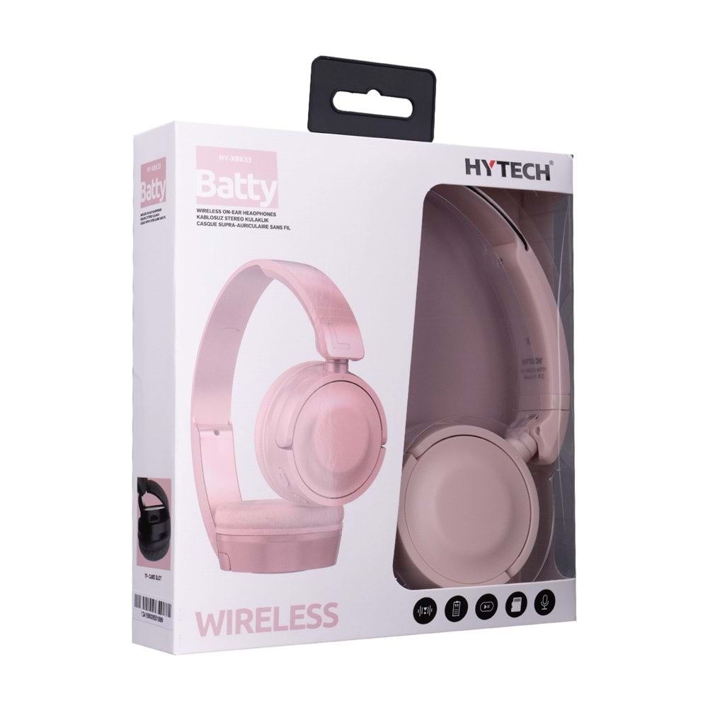 HYTECH HY-XBK33 BATTY PEMBE TF KART ÖZELLİKLİ BLUETOOTH KULAKLIK