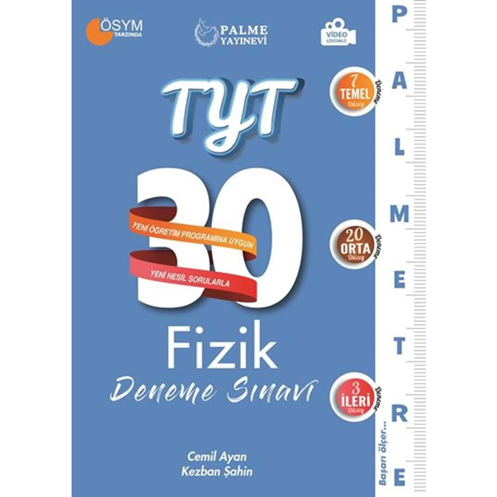 PALME TYT FİZİK 30 DENEME SINAVI PALMETRE SERİSİ