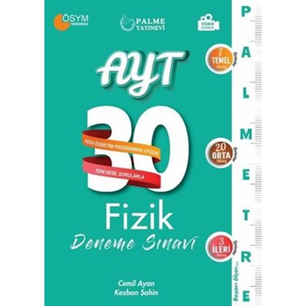 PALME AYT FİZİK 30 DENEME SINAVI PALMETRE SERİSİ