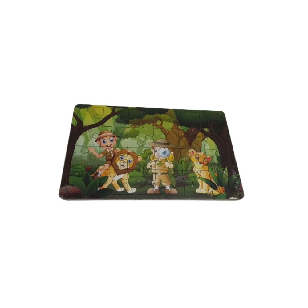 BU-BU AHŞAP PUZZLE İZCİ VE ASLAN 19,5*29,5 CM-BUBU-AP0007