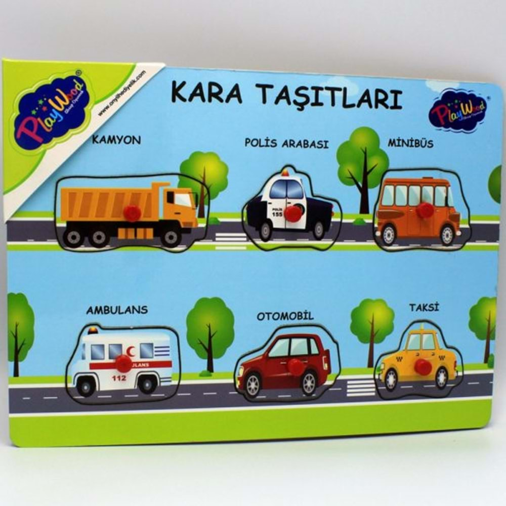 ONYIL OYUNCAK AHŞAP EĞİTİCİ TUTMALI PUZZLE KARA/HAVA TAŞITLARI-ONY-325/326