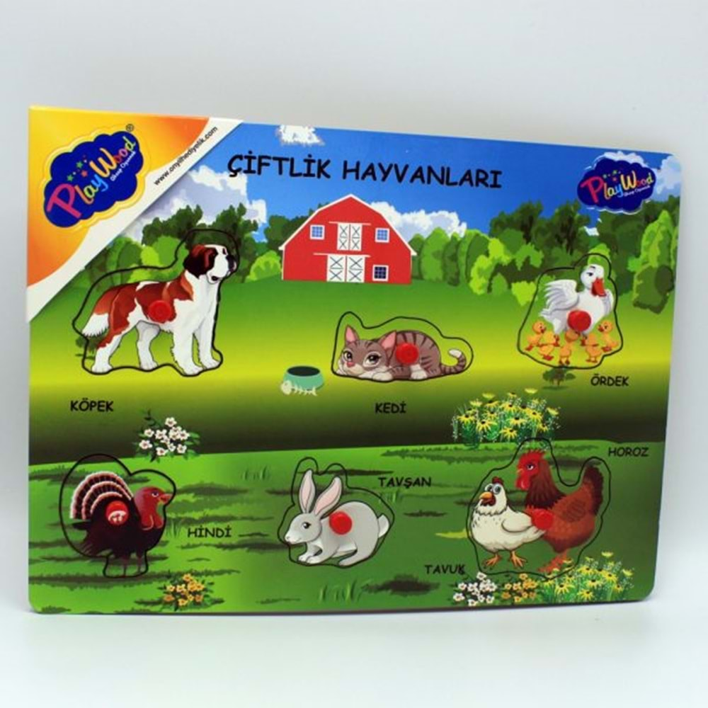 ONYIL OYUNCAK AHŞAP TUTMALI PUZZLE ÇİFTLİK HAYVANLARI-ONY-149/150