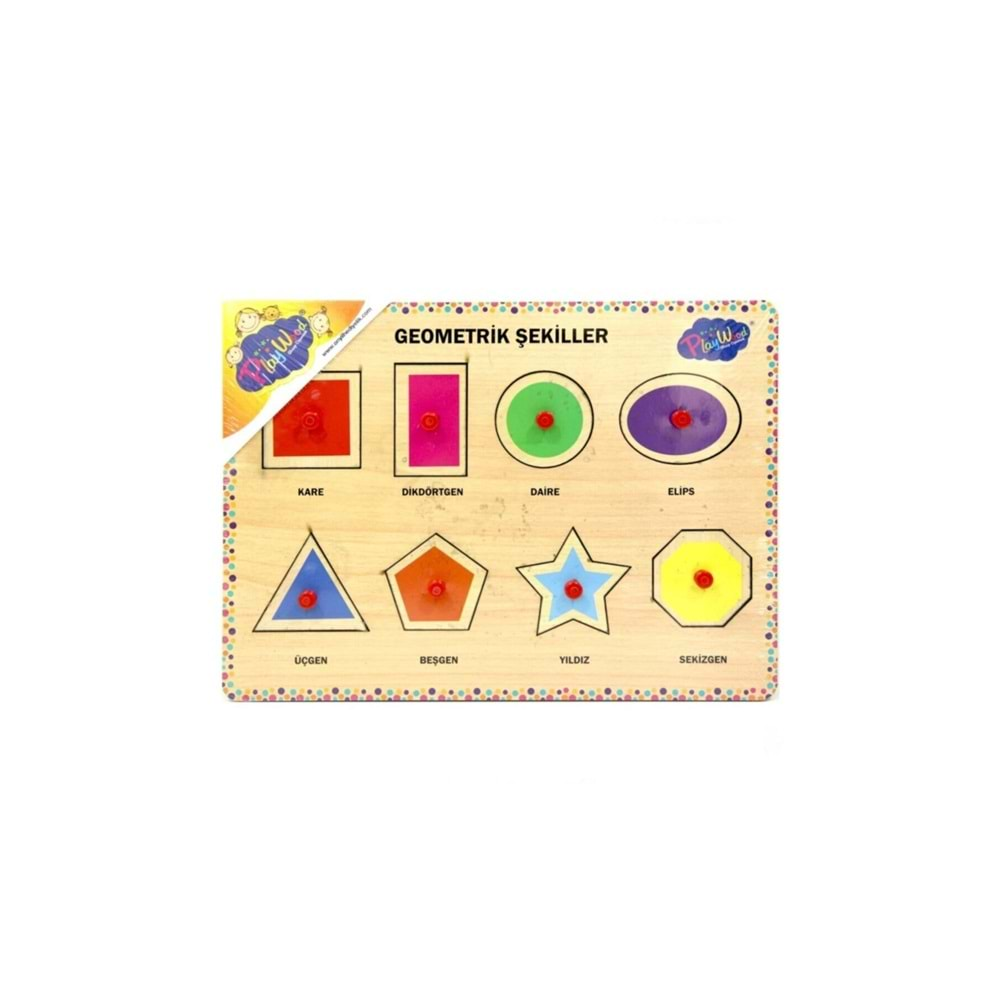 ONYIL OYUNCAK AHŞAP TUTMALI PUZZLE GEOMETRİK ŞEKİLLER-ONY-348/349