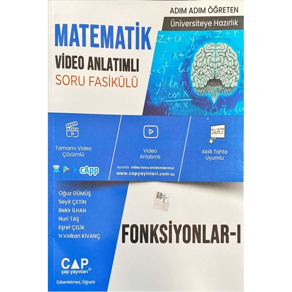 ÇAP TYT MATEMATİK FONKSİYONLAR-1 VİDEO ANLATIMLI SORU FASİKÜLÜ-2025