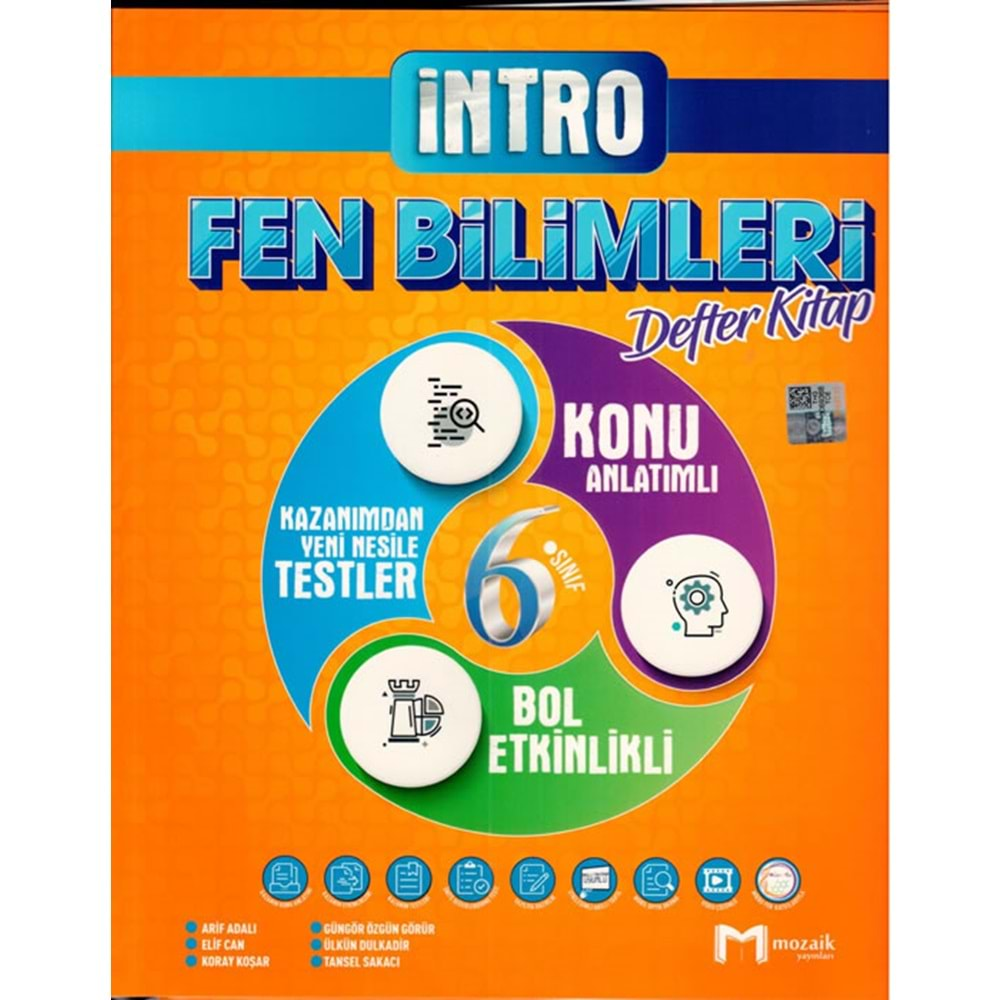 MOZAİK 6.SINIF İNTRO FEN BİLİMLERİ DEFTER KİTAP KONU ANLATIMLI-2024