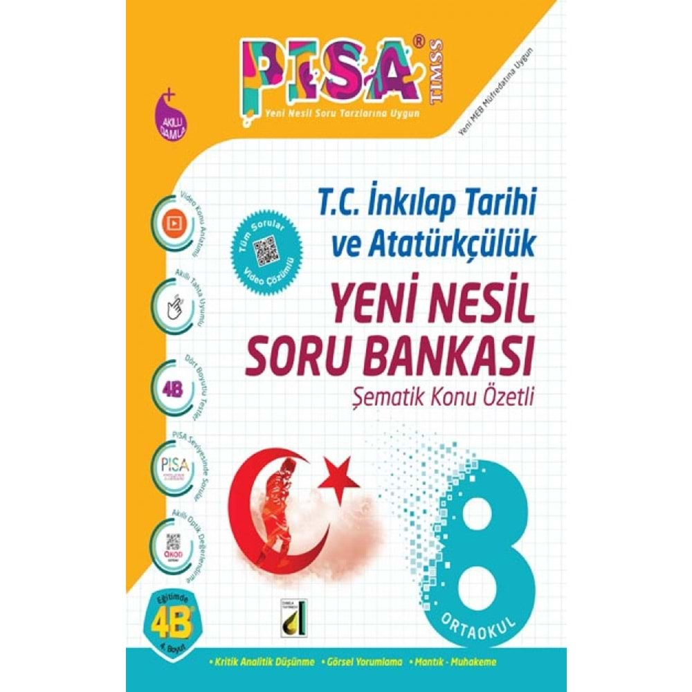 DAMLA PİSA 8.SINIF T.C.İNKILAP TARİHİ VE ATATÜRKÇÜLÜK KONU ÖZETLİ YENİ NESİL SORU BANKASI