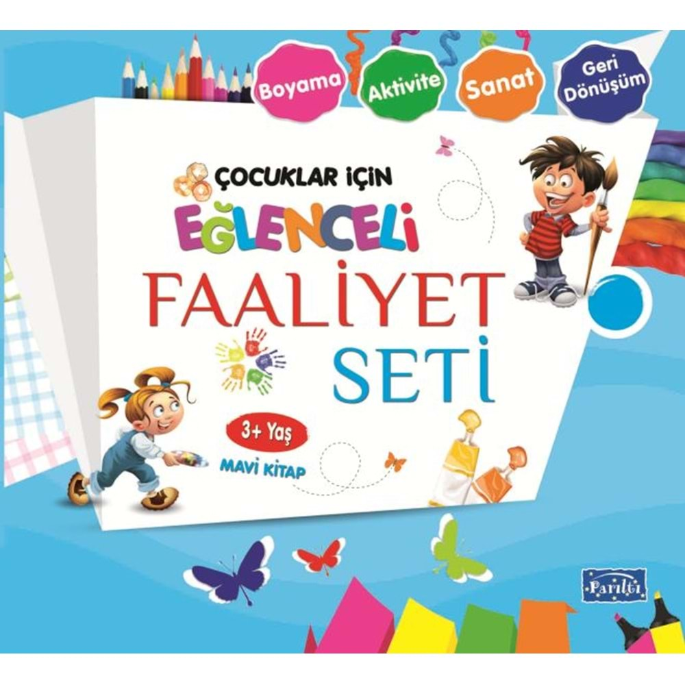 ÇOCUKLAR İÇİN EĞLENCELİ FAALİYET SETİ MAVİ KİTAP 3+YAŞ-PARILTI YAYINCILIK