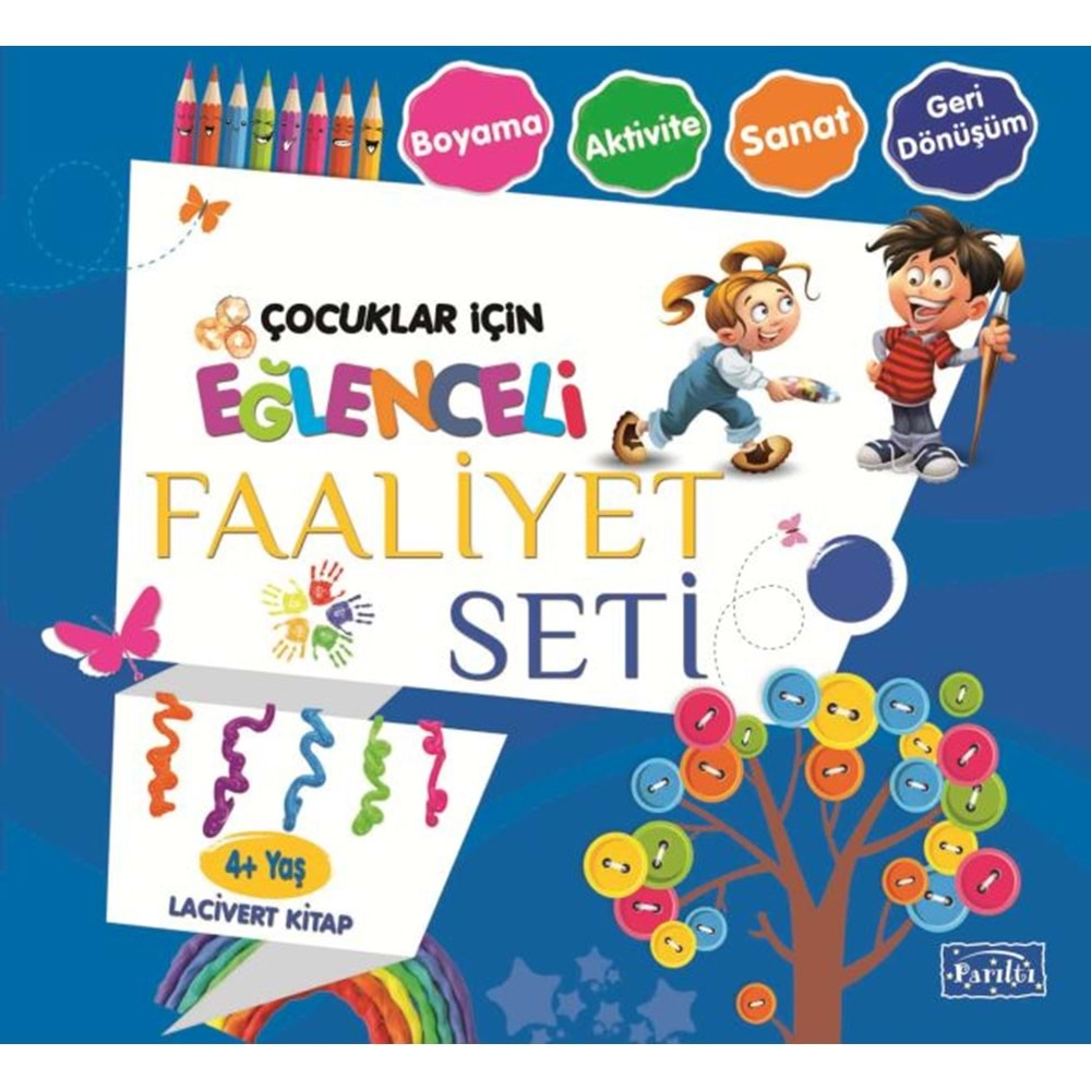 ÇOCUKLAR İÇİN EĞLENCELİ FAALİYET SETİ LACİVERT KİTAP 3+YAŞ-PARILTI YAYINCILIK