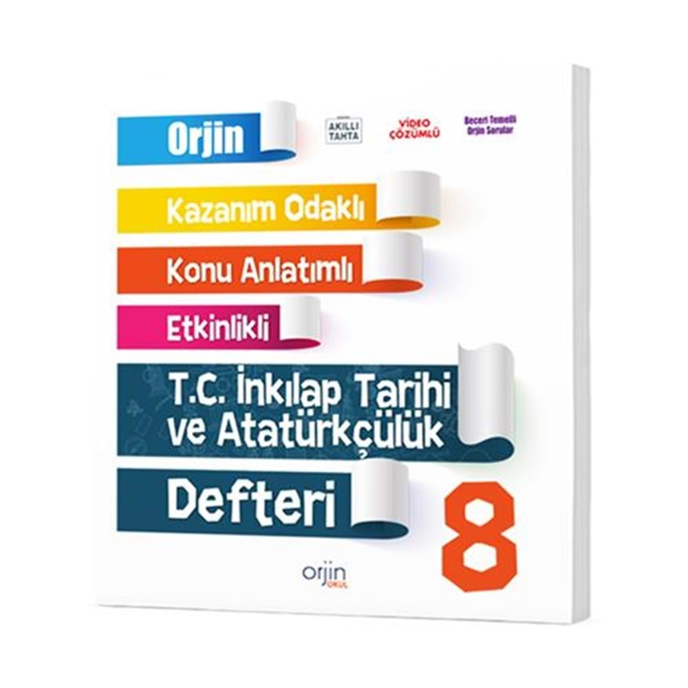 ORJİN 8.SINIF T.C.İNKILAP TARİHİ VE ATATÜRKÇÜLÜK DEFTERİ