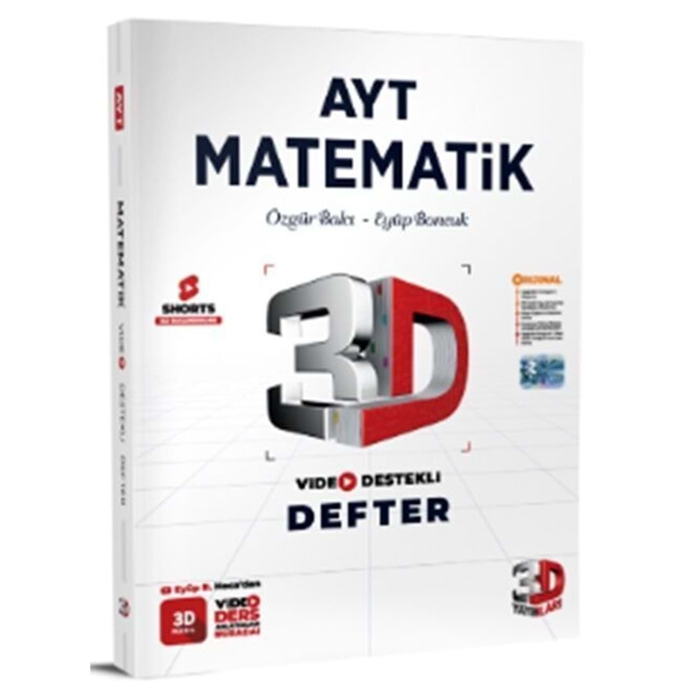 ÇÖZÜM 3D AYT MATEMATİK VİDEO DESTEKLİ DEFTER-2025