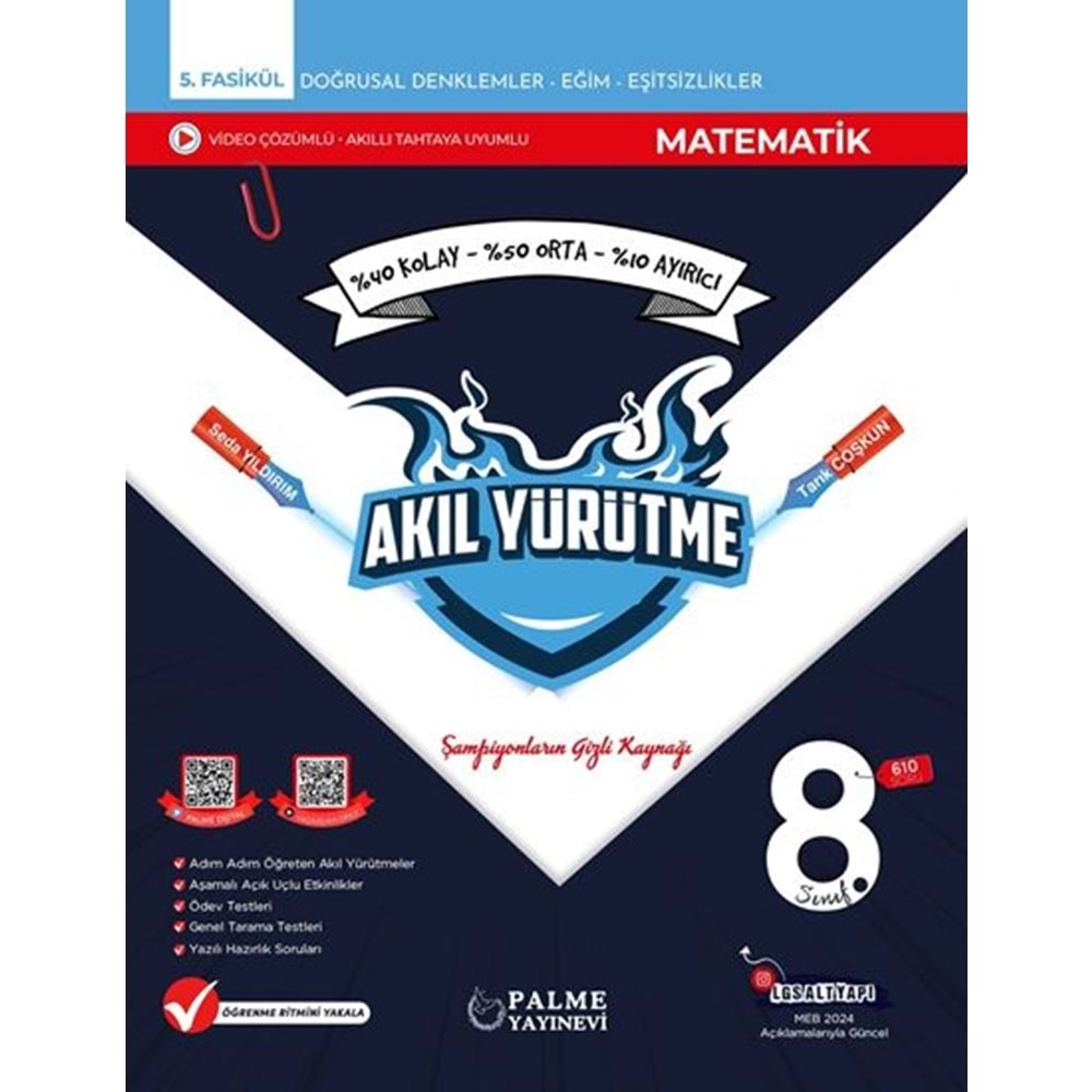 PALME 8.SINIF MATEMATİK AKIL YÜRÜTME KİTABI