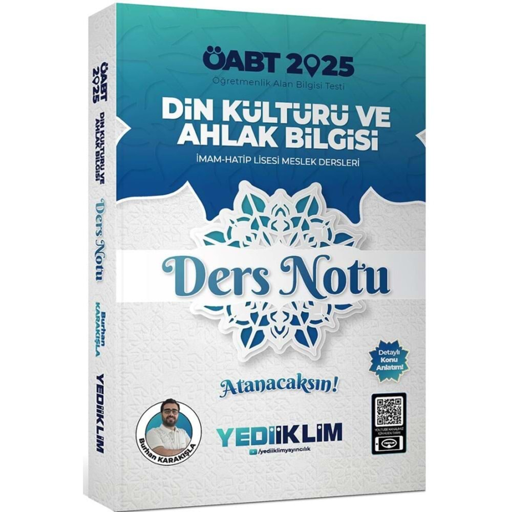 YEDİİKLİM ÖABT 2025 DİN KÜLTÜRÜ VE AHLAK BİLGİSİ DERS NOTU