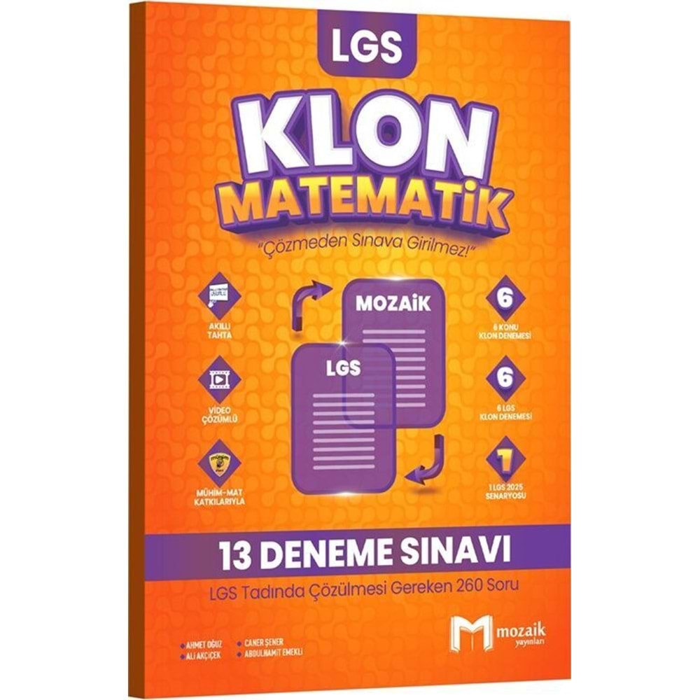 MOZAİK 8.SINIF LGS MATEMATİK KLON 13 DENEME SINAVI-2025