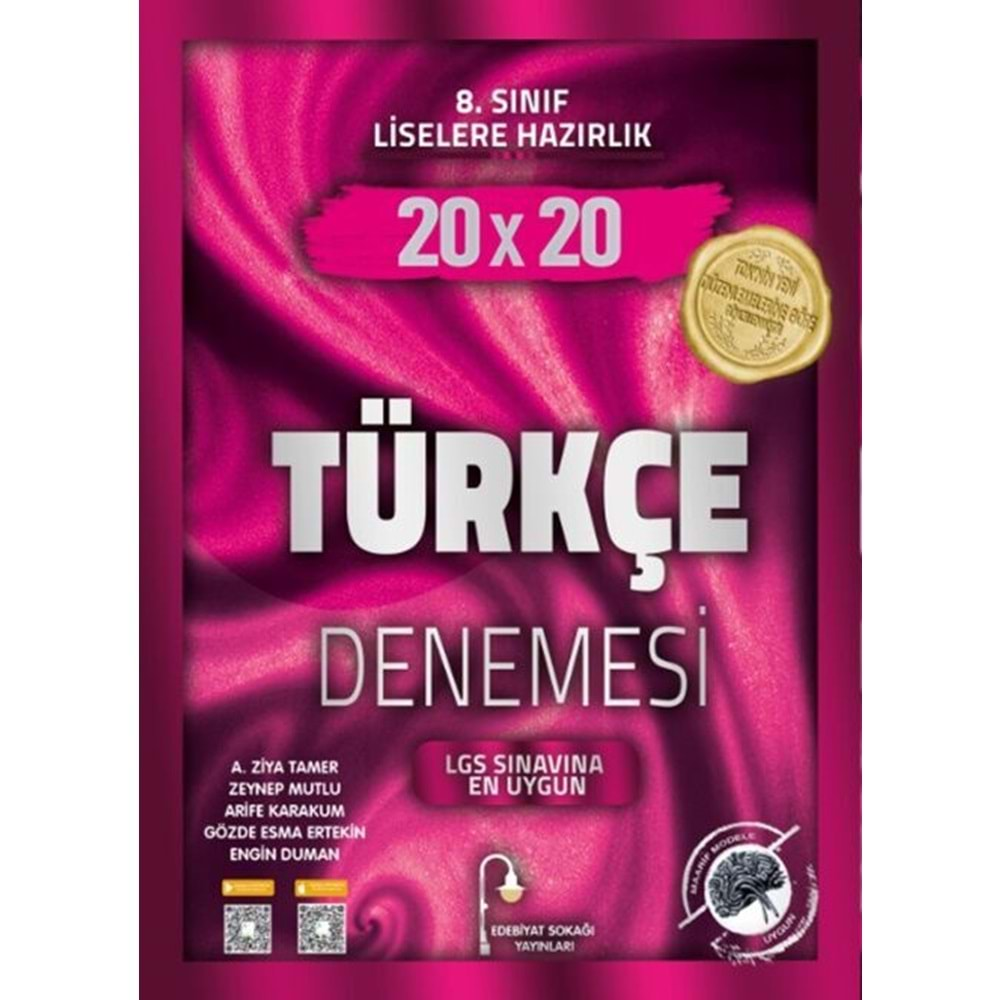 EDEBİYAT SOKAĞI 8.SINIF TÜRKÇE 20*20 DENEME-2025