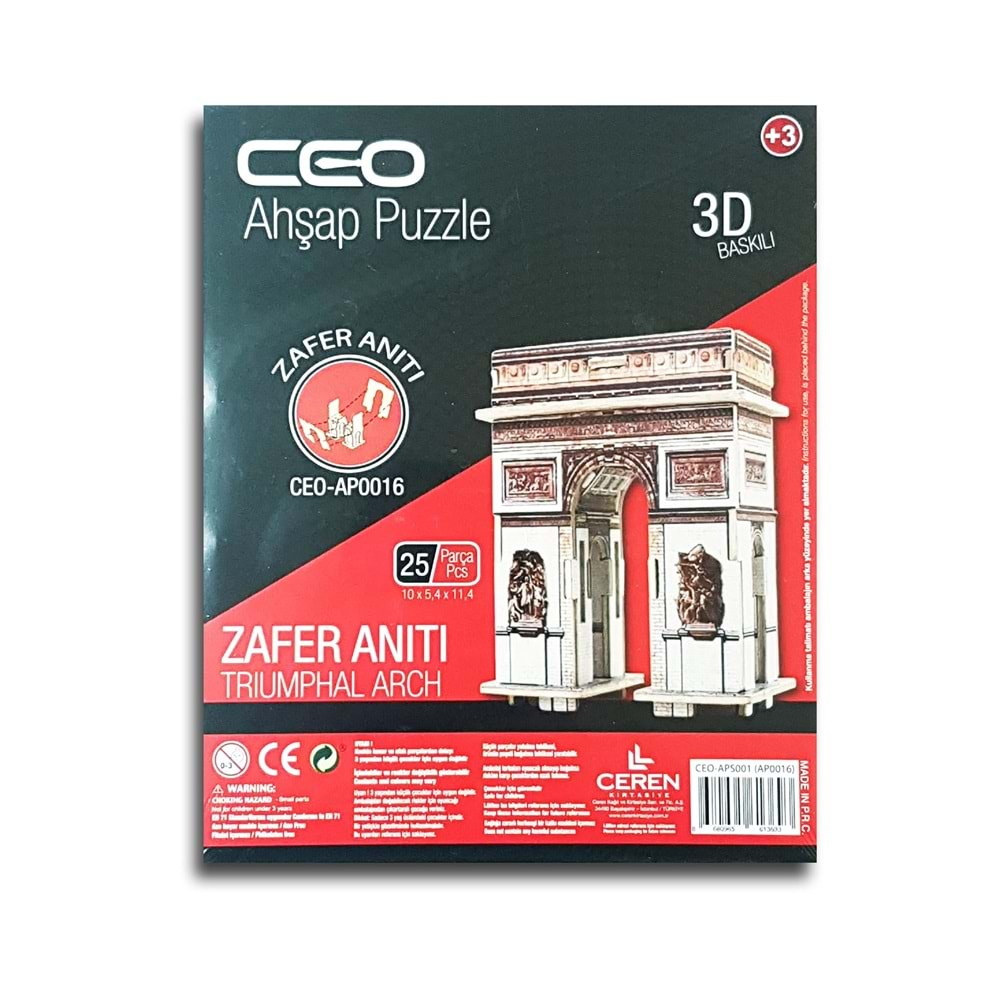 CEO ZAFER ANITI 3D BASKILI AHŞAP PUZZLE 25 PARÇA