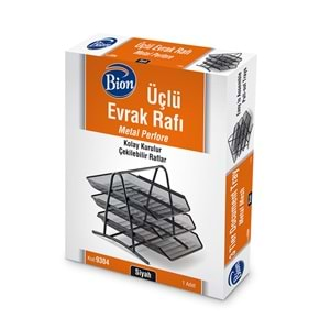 BİON PERFORE 3 LÜ EVRAK RAFI SİYAH 9304