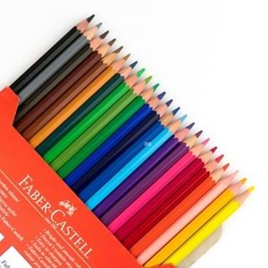 FABER CASTELL KURU BOYA KARTON KUTU TAM BOY 24 RENK