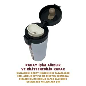 TİMON GALATASARAY 400 ML ÇELİK TERMOS KİLİTLİ MUG BEYAZ-577942