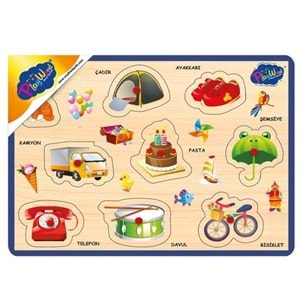 ONYIL OYUNCAK AHŞAP TUTMALI PUZZLE KARIŞIK CİSİMLER-ONY-290/291