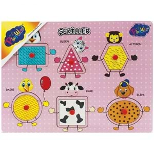 ONYIL OYUNCAK AHŞAP EĞİTİCİ TUTMALI PUZZLE ŞEKİLLER-ONY-151/152