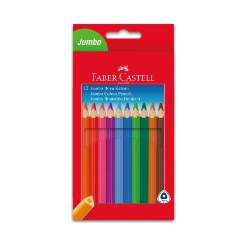 FABER CASTELL BOYA KALEMİ 12 RENK JUMBO TAM BOY ÜÇGEN