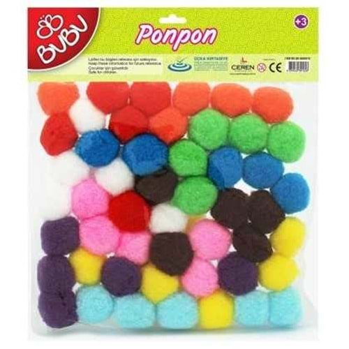 BUBU PONPON 3 CM 50Lİ KARMA-BUBU00110