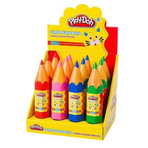 PLAY-DOH 12 RENK JUMBO KURU BOYA PLASTİK TÜP-KU020