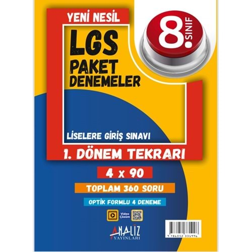 ANALİZ 8.SINIF LGS 4 LÜ DENEME SETİ 1.DÖNEM TEKRARI