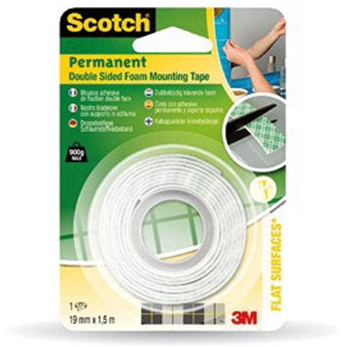 SCOTCH ÇİFT TARAFLI YAPIŞKAN KÖPÜK BANT 19MM*1.5M