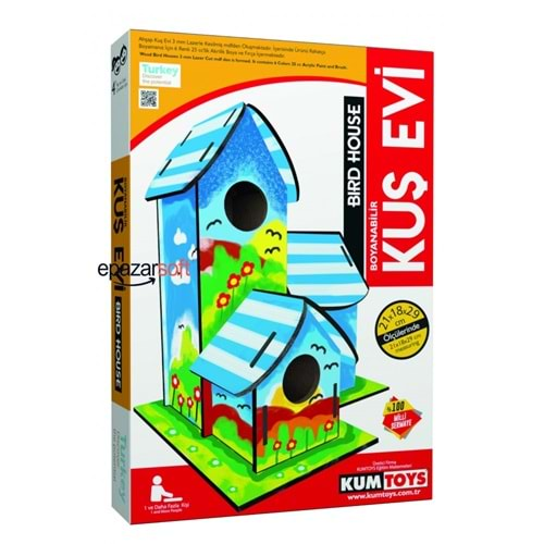 KUMTOYS BOYANABİLİR KUŞEVİ 3LÜ