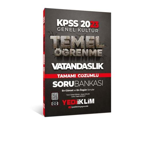 YEDİİKLİM 2023 KPSS GENEL KÜLTÜR TEMEL ÖĞRENME VATANDAŞLIK TAMAMI ÇÖZÜMLÜ SORU BANKASI