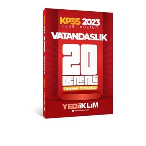 YEDİİKLİM KPSS 2023 GENEL KÜLTÜR VATANDAŞLIK TAMAMI ÇÖZÜMLÜ 20 DENEME