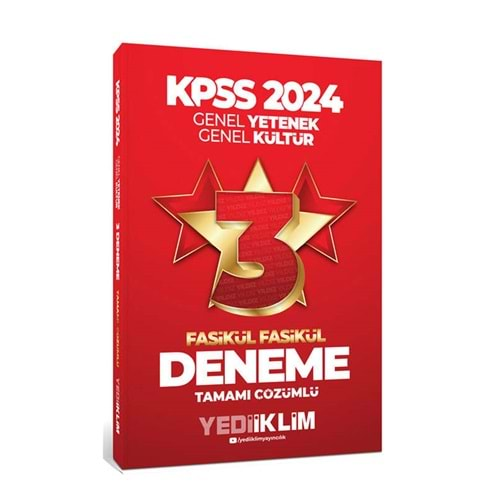 YEDİİKLİM KPSS 2024 GENEL YETENEK GENEL KÜLTÜR TAMAMI ÇÖZÜMLÜ 3 YILDIZ FASİKÜL DENEME