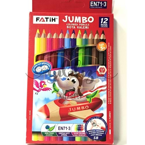 FATİH KURU BOYA KARTON KUTU JUMBO TAM BOY 12 Lİ-33412