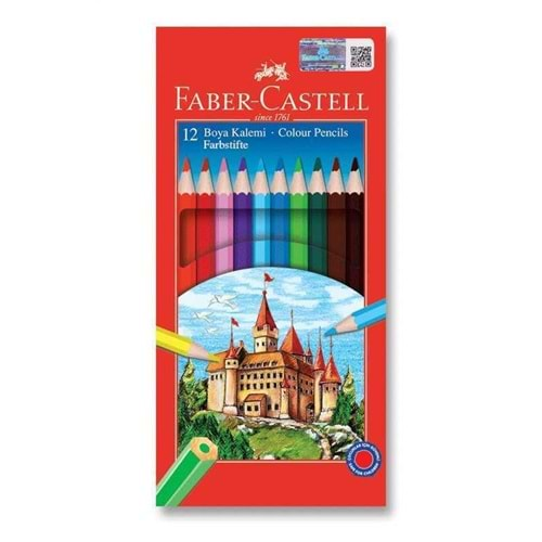 FABER CASTELL KARTON KUTU KURU BOYA KALEMİ 12 RENK TAM BOY-5171 116312