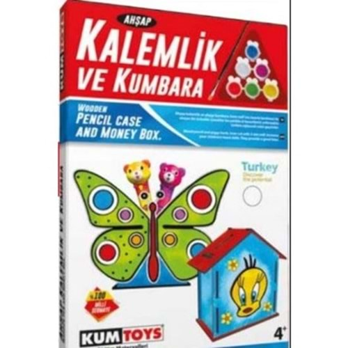 KUMTOYS AHŞAP KALEMLİK VE KUMBARA