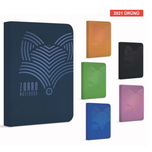 GIPTA ZORRO İP.DİKİŞLİ FLEXI SERT KAPAK DEFTER A7 120 YAPRAK ÇİZGİLİ-5639