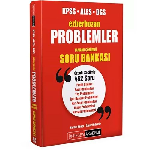 PEGEM KPSS-ALES-DGS PROBLEMLER TAMAMI ÇÖZÜMLÜ SORU BANKASI-2024