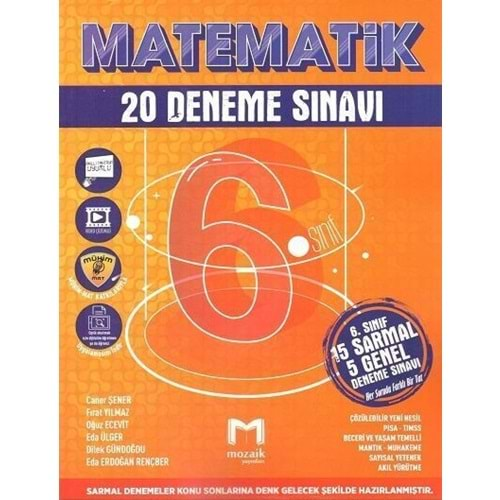 MOZAİK 6.SINIF MATEMATİK 20 DENEME SINAVI-2024