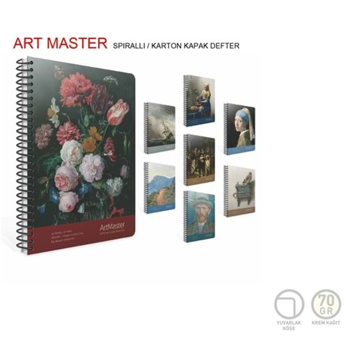 GIPTA ARTMASTER 19*26 SPİRALLİ KARTON KAPAK 100 YAPRAK ÇİZGİLİ DEFTER-3660