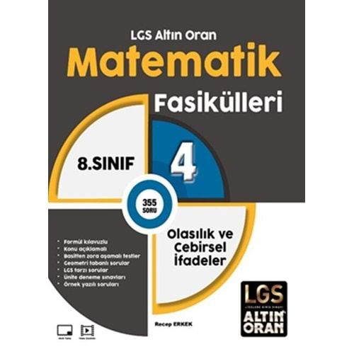 PALME 8.SINIF LGS ALTIN ORAN MATEMATİK FASİKÜLLERİ 4 OLASILIK VE CEBİRSEL İFADELER