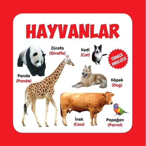 HAYVANLAR TÜRKÇE-İNGİLİZCE KARTON KİTAPLAR - PARILTI YAYINLARI