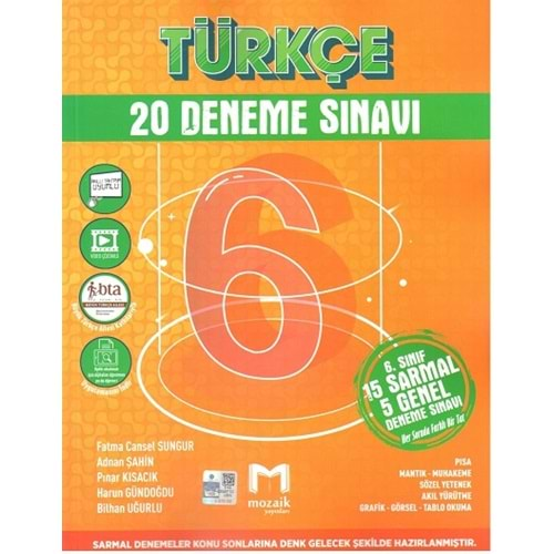 MOZAİK 6.SINIF TÜRKÇE 20 DENEME SINAVI-2023