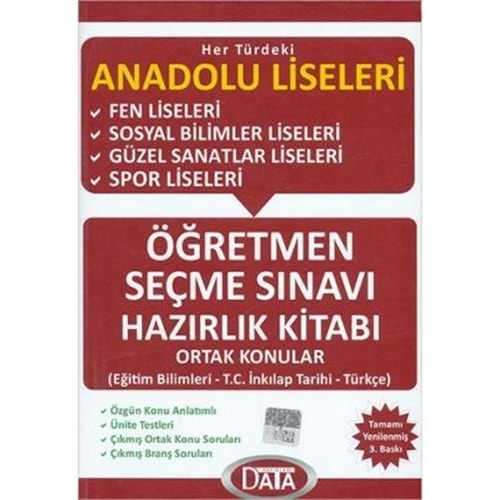 DATA ÖĞRETMEN SEÇME SINAVI HAZIRLIK KİTABI