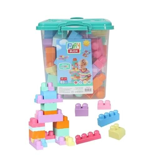 TORUTOYS PLAY BLOX PASTEL RENKLER 83 PARÇA KOVALI LEGO-3097