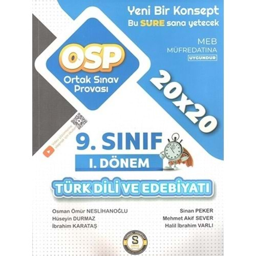 SÜRE YAYINLARI 9.SINIF TÜRK DİLİ VE EDEBİYATI 1.DÖNEM OSP ORTAK SINAV PROVASI-2024