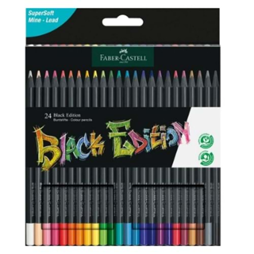 FABER CASTELL BLACK EDİTİON 24 RENK KURU BOYA KALEMİ-116421