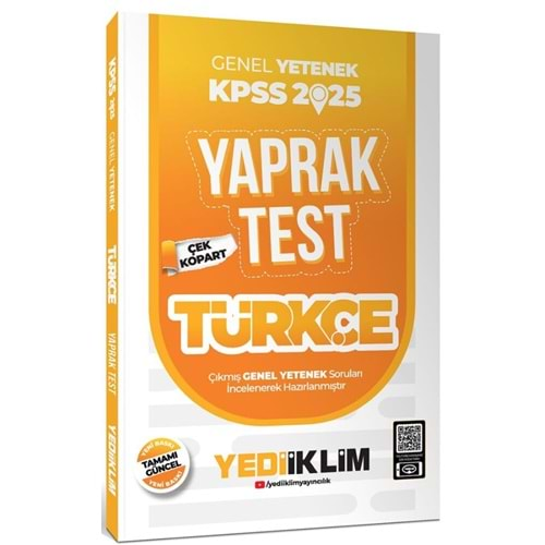 YEDİİKLİM KPSS 2025 GENEL YETENEK TÜRKÇE ÇEK KOPART YAPRAK TEST