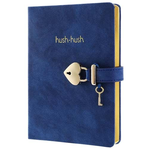 VJ HUSH HUSH KİLİTLİ 13*18 CM BLUE MAVİ 80 GR.160 YAPRAK ÇİZGİLİ DEFTER-1331