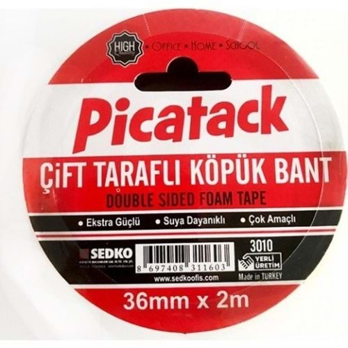 PİCADOR ÇİFT TARAFLI KÖPÜK FORCE BANT 18MM*2M-KQ011